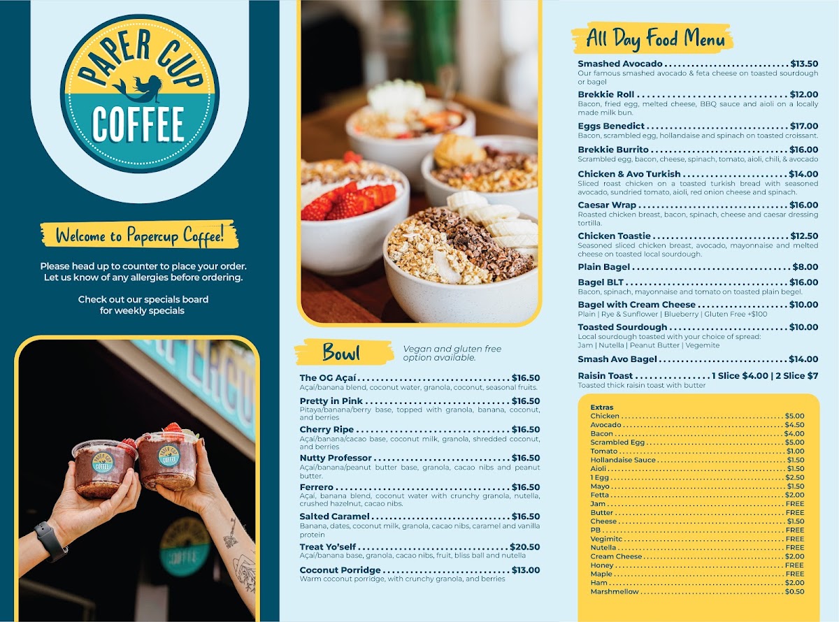Papercup Coffee Labrador menu board