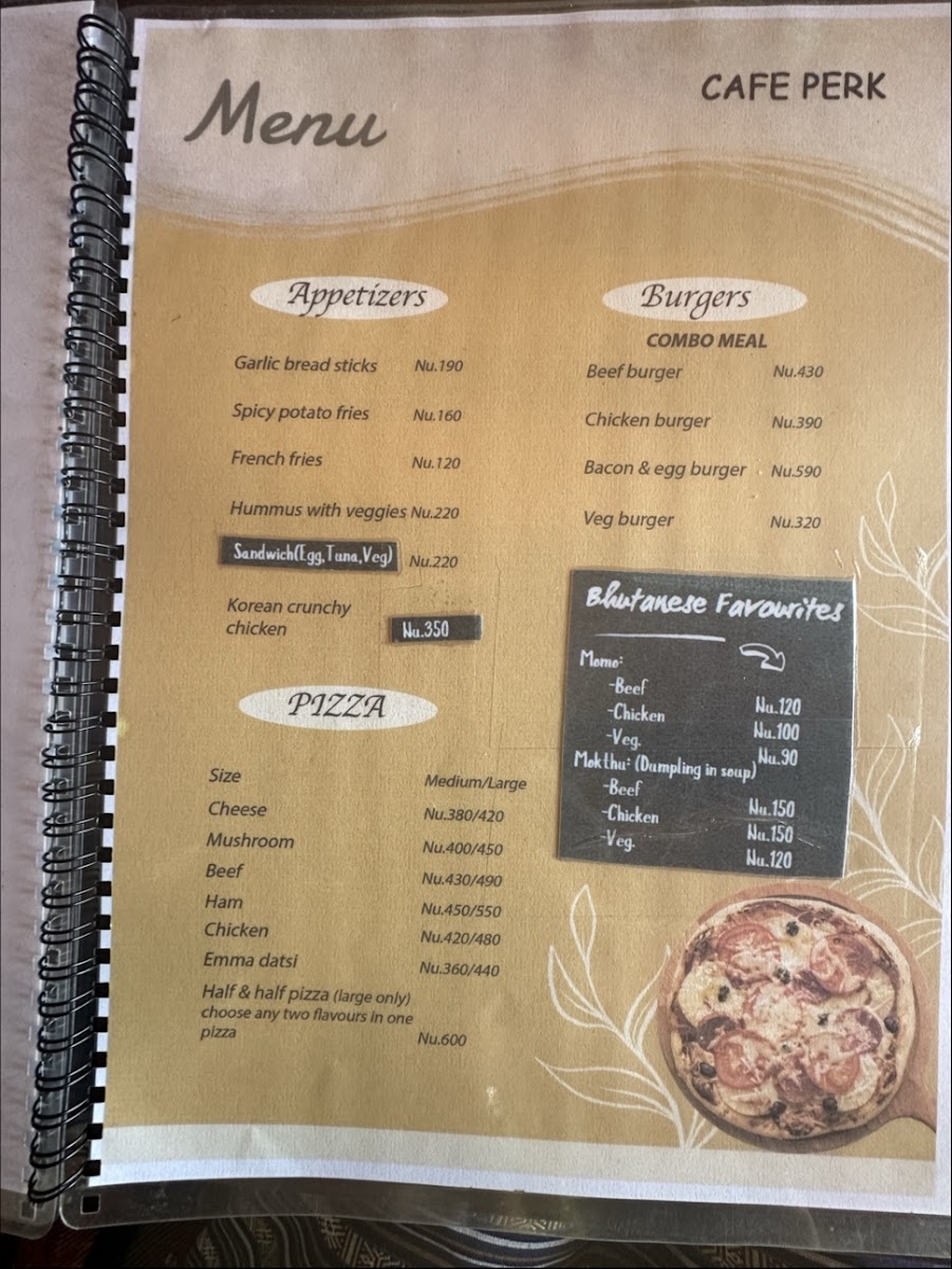 Cafe Perk menu board
