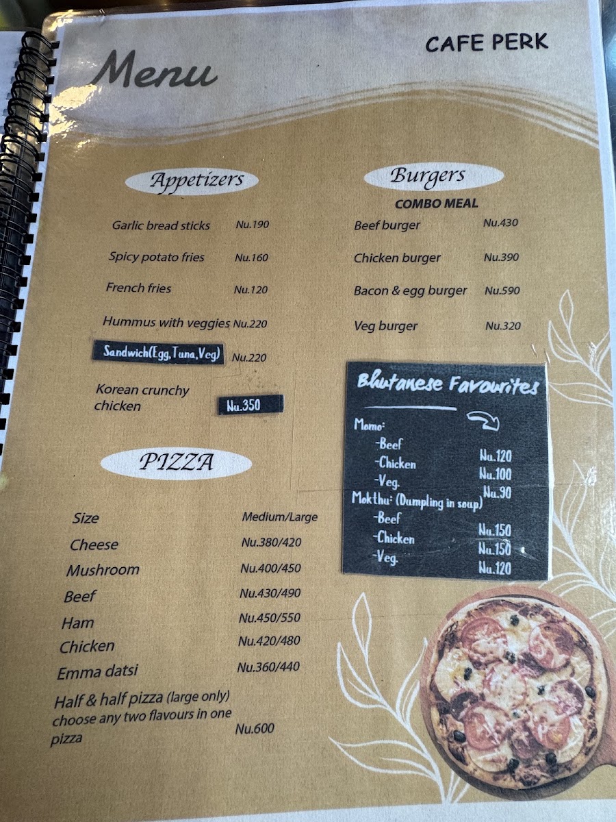 Cafe Perk menu board