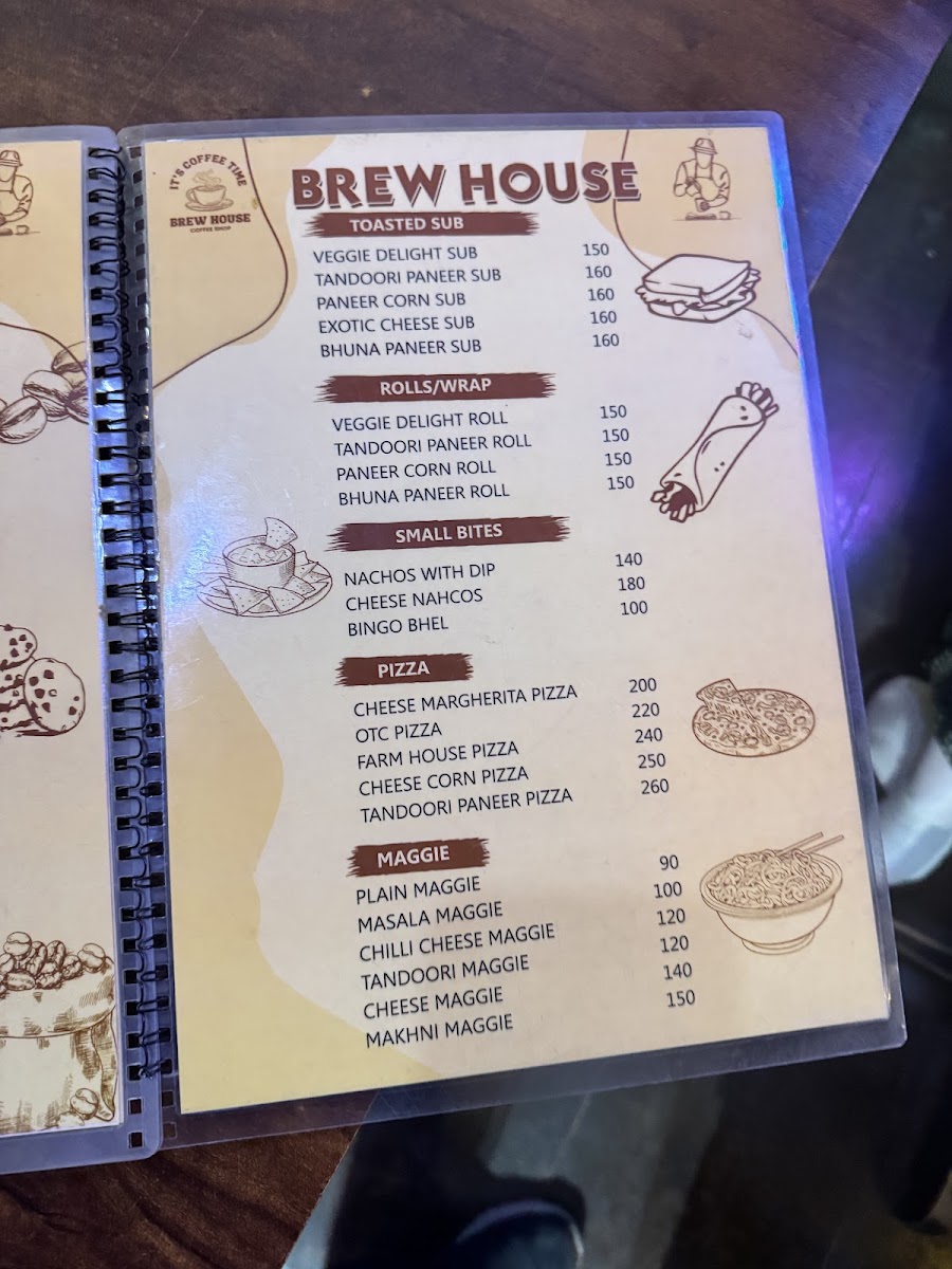 Brew House Jaipur menu board