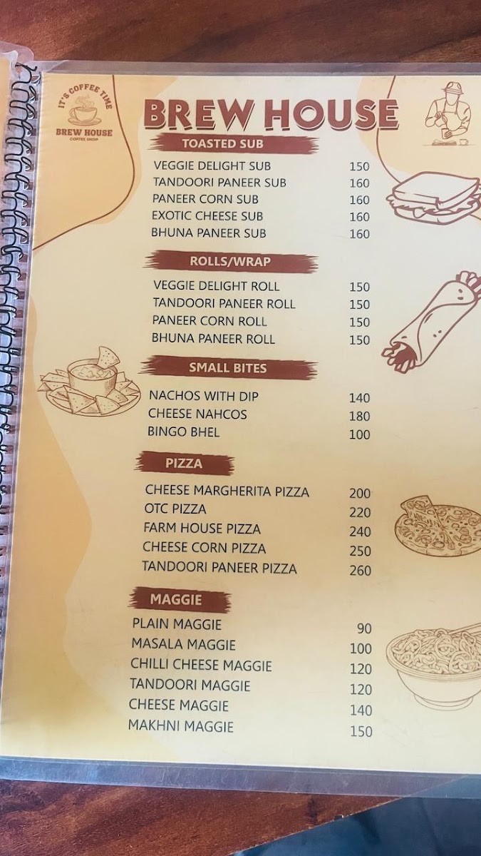 Brew House Jaipur menu board