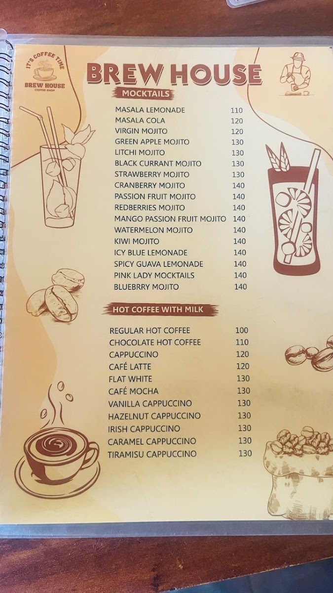 Brew House Jaipur menu board