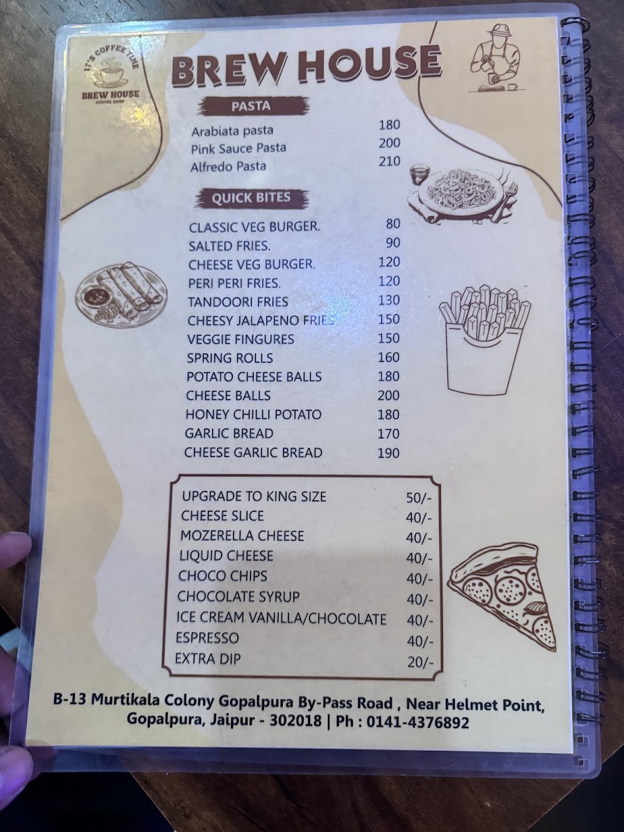 Brew House Jaipur menu board