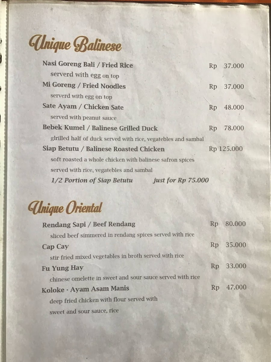 Warung Kak Rebo menu board