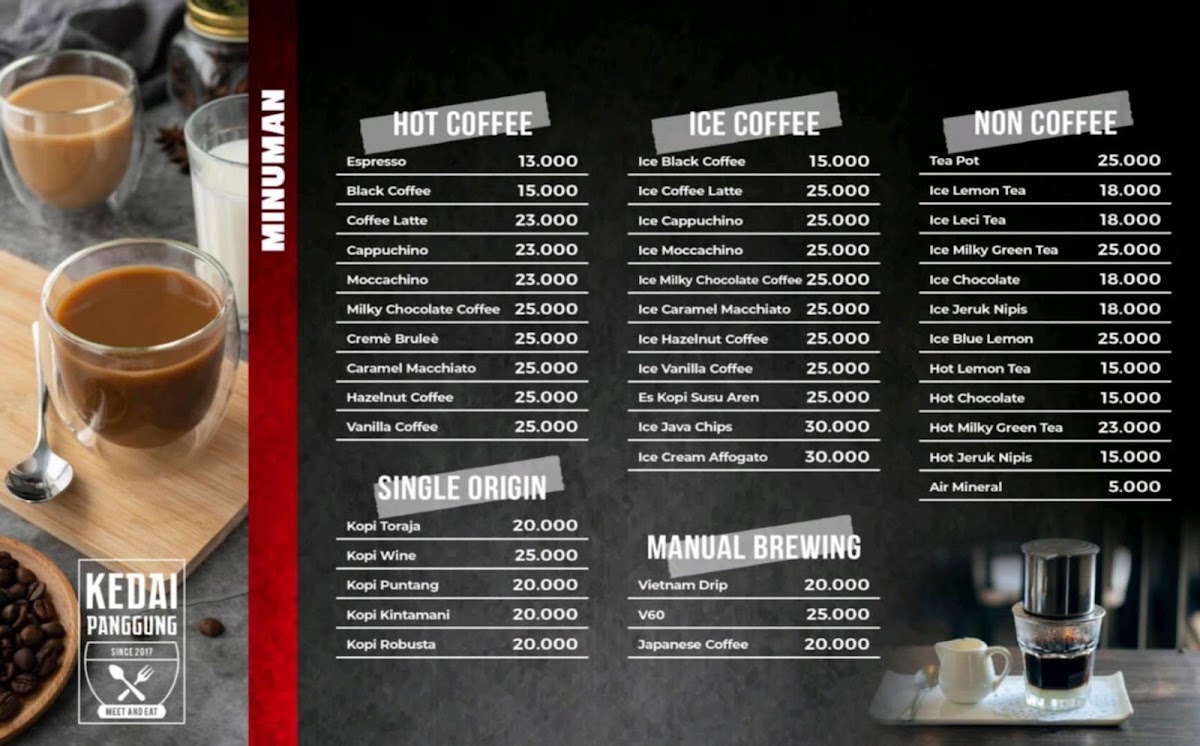 Kedai Panggung menu board