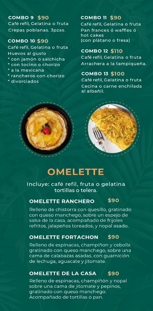 Entre Aromas & café menu board
