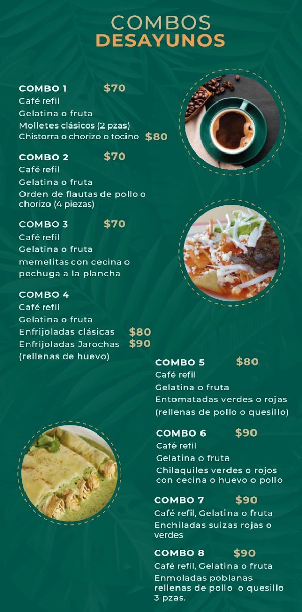 Entre Aromas & café menu board