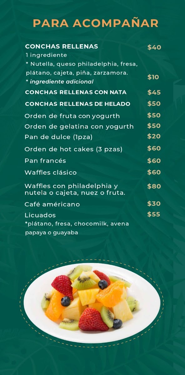 Entre Aromas & café menu board