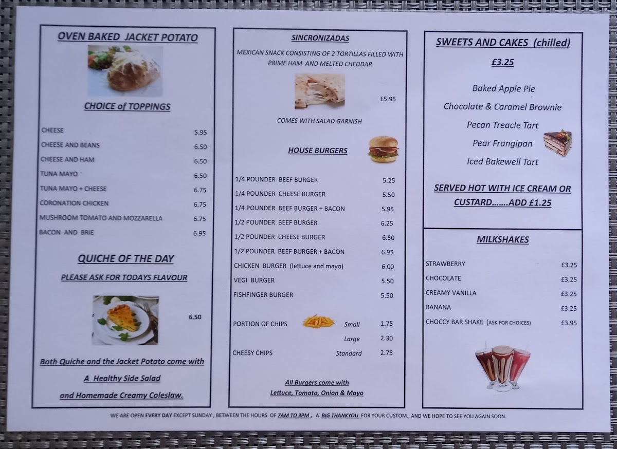 The Hungry One menu board