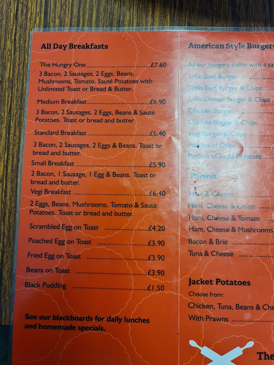 The Hungry One menu board