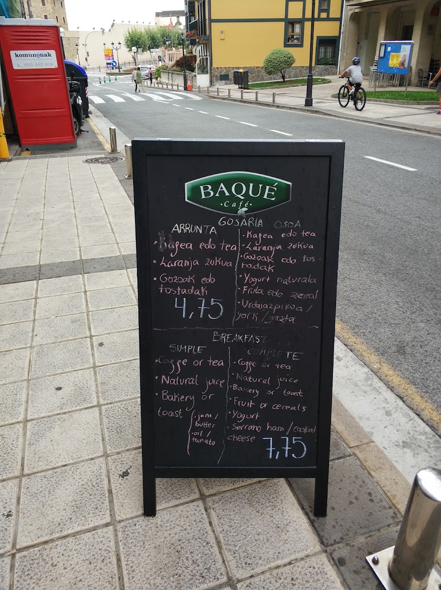 Getariano Confectionery menu board