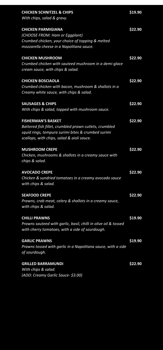 La Montagna Cafe & deli menu board