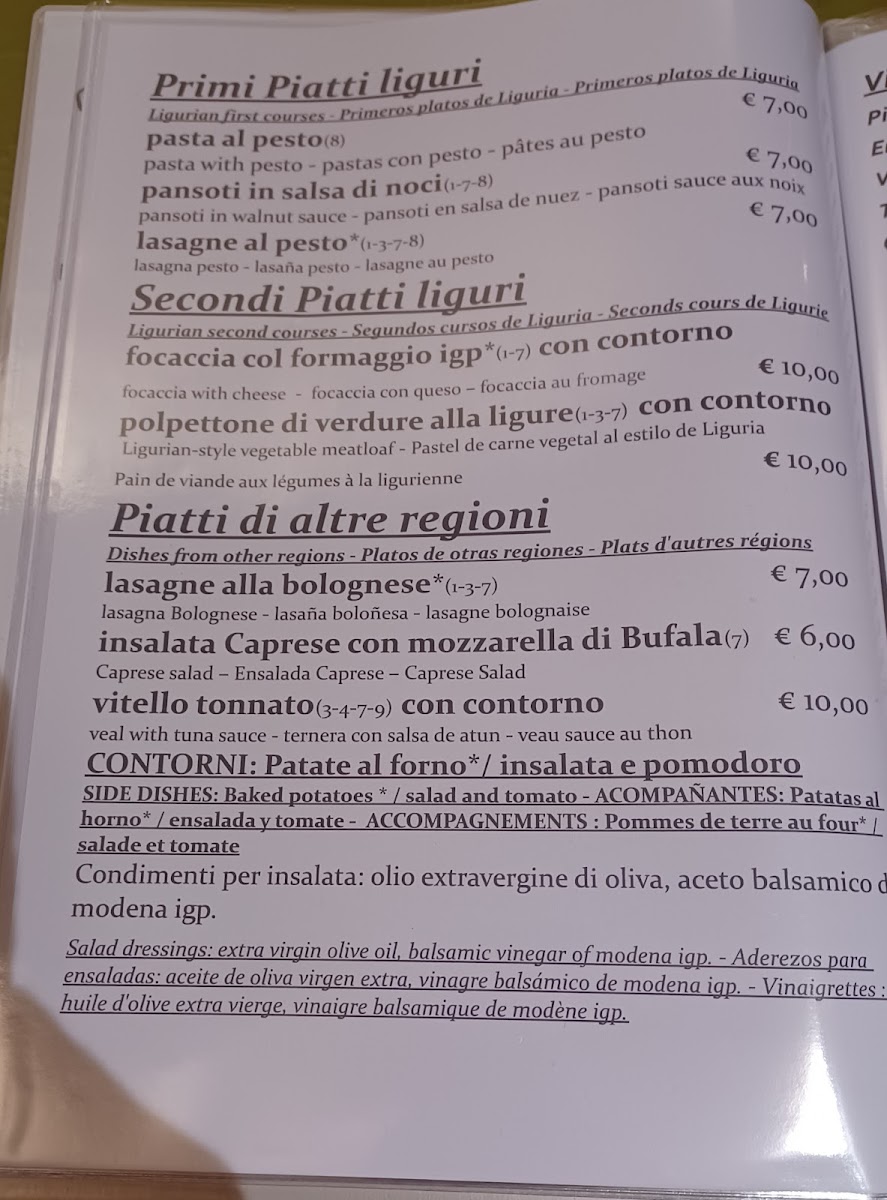 Caffè Campetto menu board