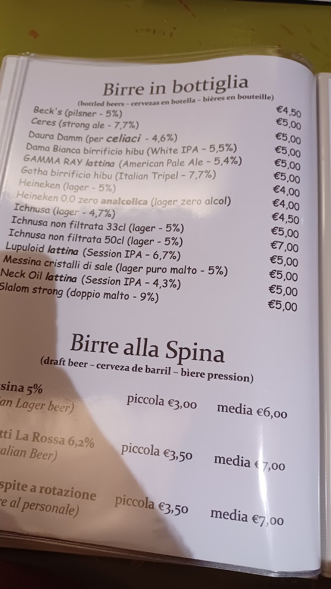 Caffè Campetto menu board