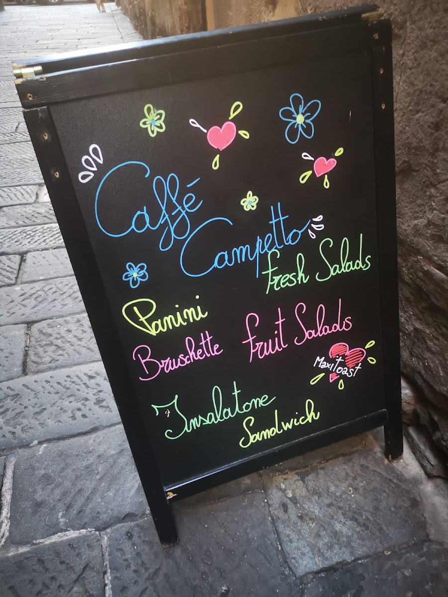 Caffè Campetto menu board