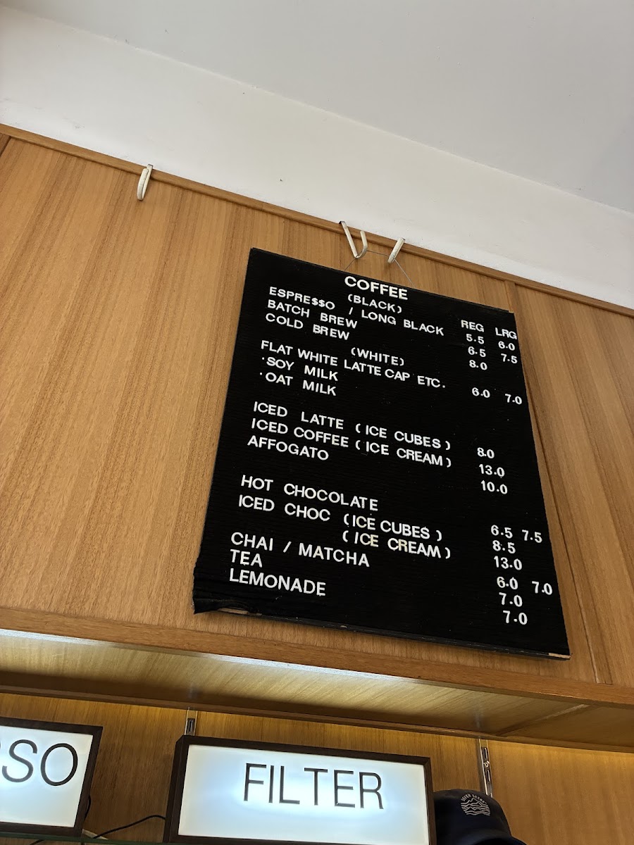 Traveller Coffee menu board