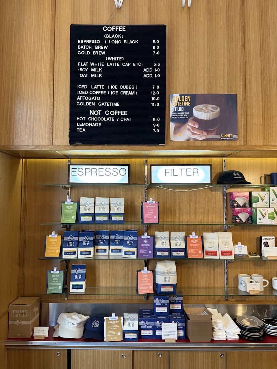 Traveller Coffee menu board