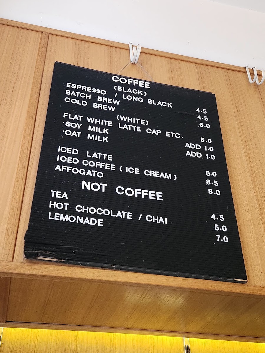Traveller Coffee menu board