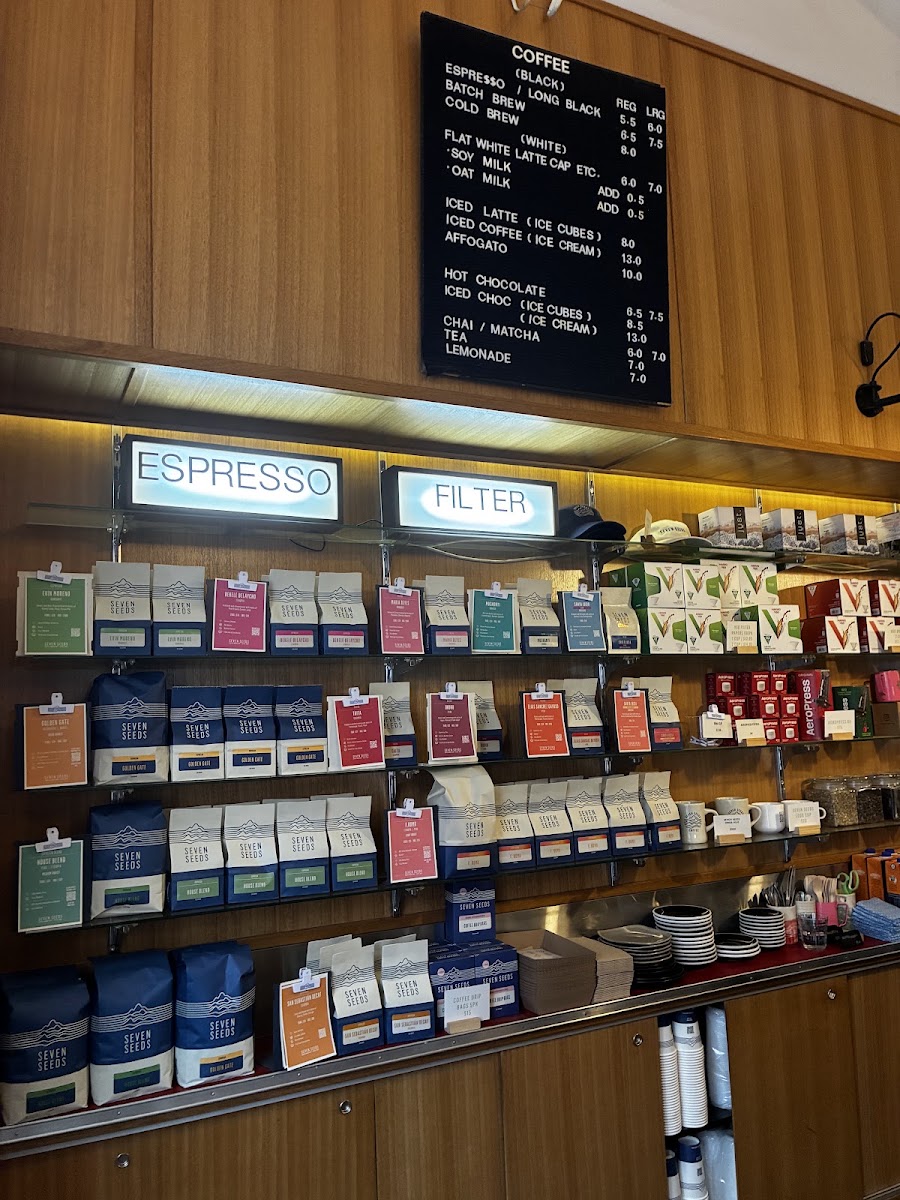 Traveller Coffee menu board