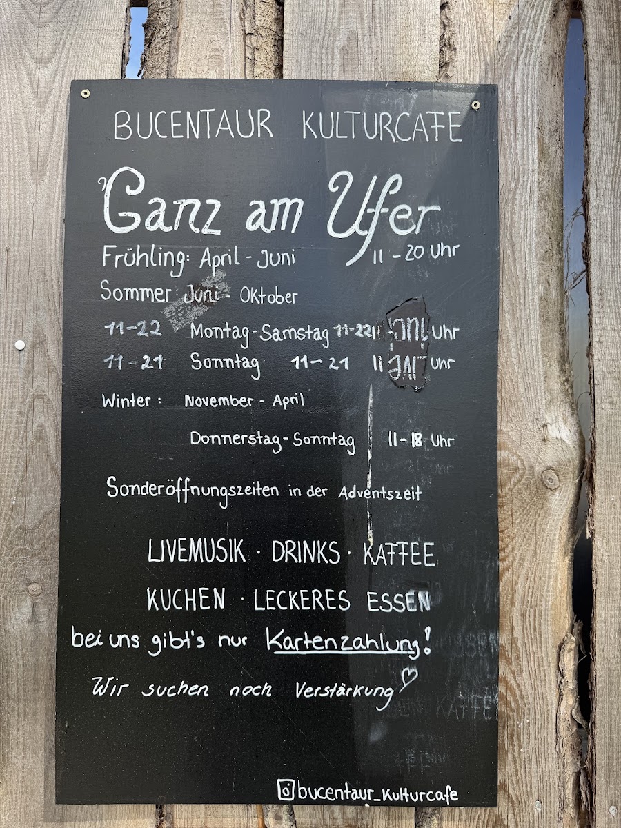 Ganz am Ufer menu board