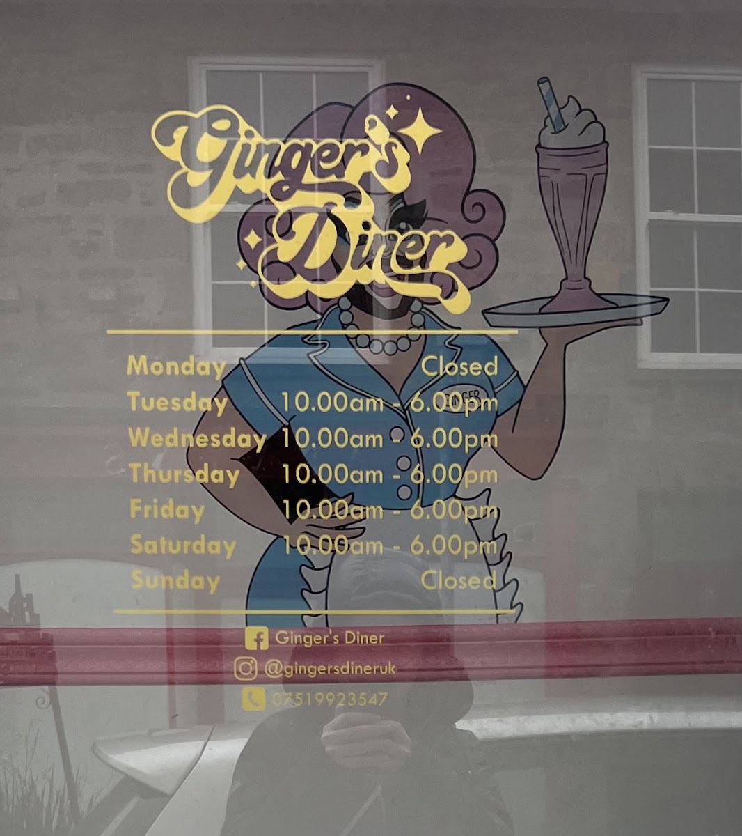 Ginger’s Diner menu board