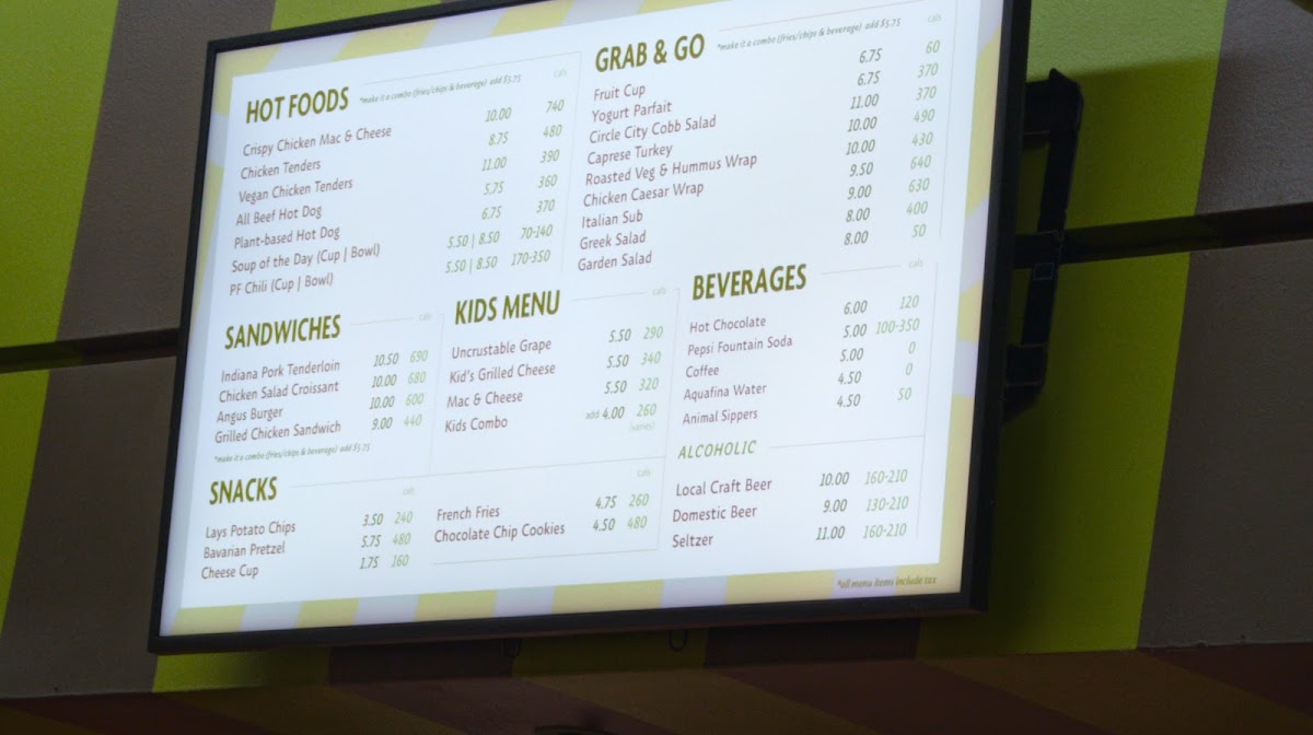 Cafe on the Commons menu board
