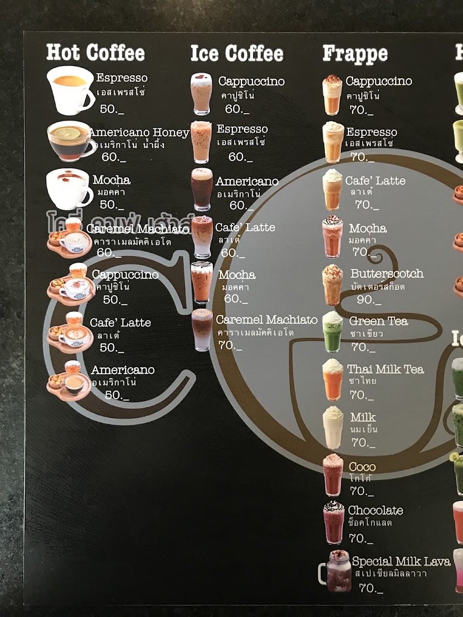 Cozy cafe house menu board