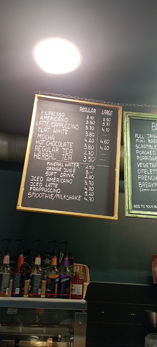 Wildberry Cafe menu board