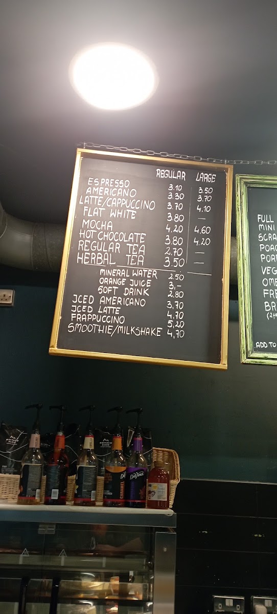 Wildberry Cafe menu board