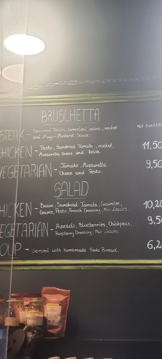 Wildberry Cafe menu board