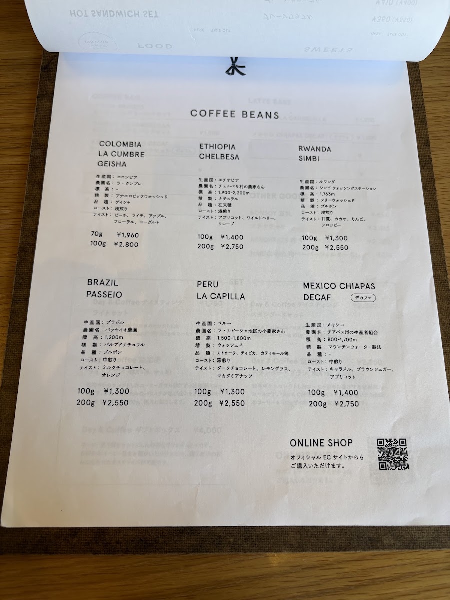 Day & Coffee menu board
