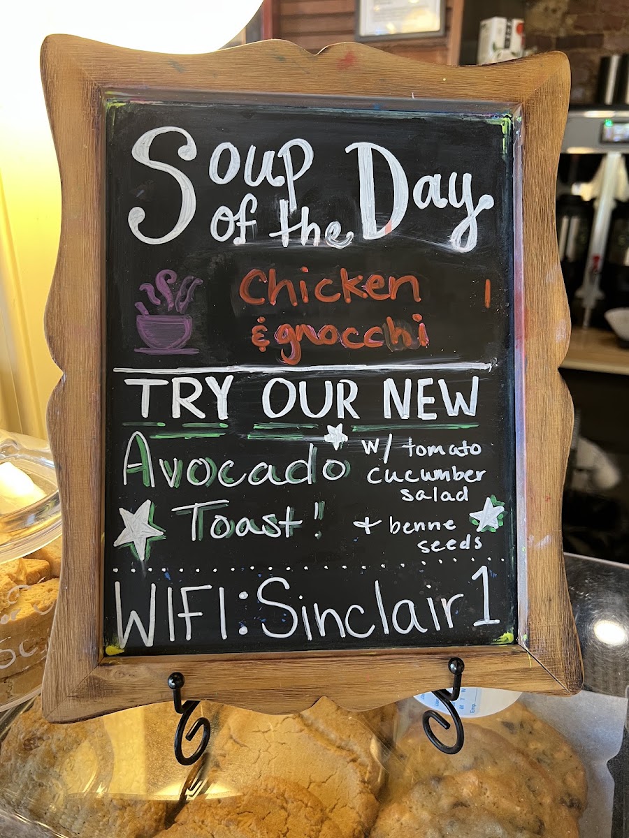 The Sinclair menu board