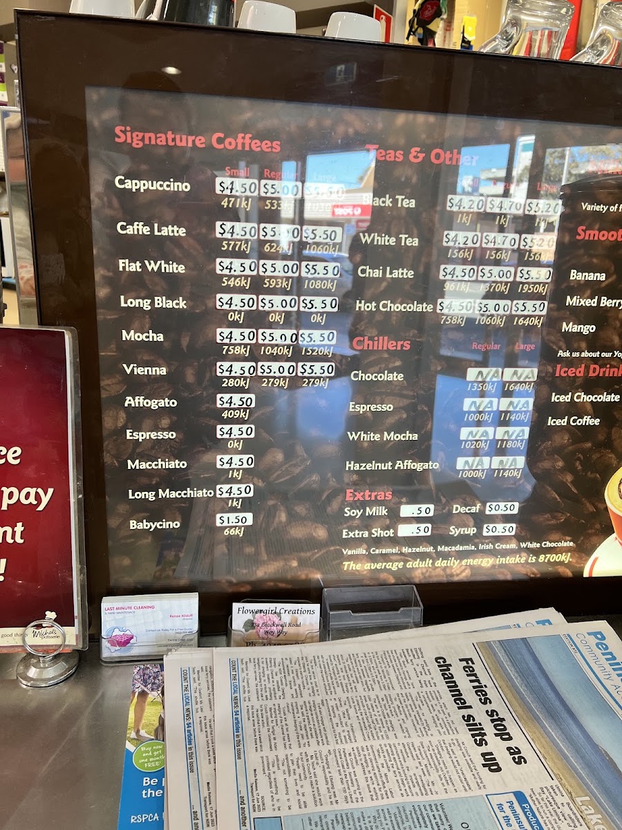 Michel's Patisserie Peninsula Plaza menu board