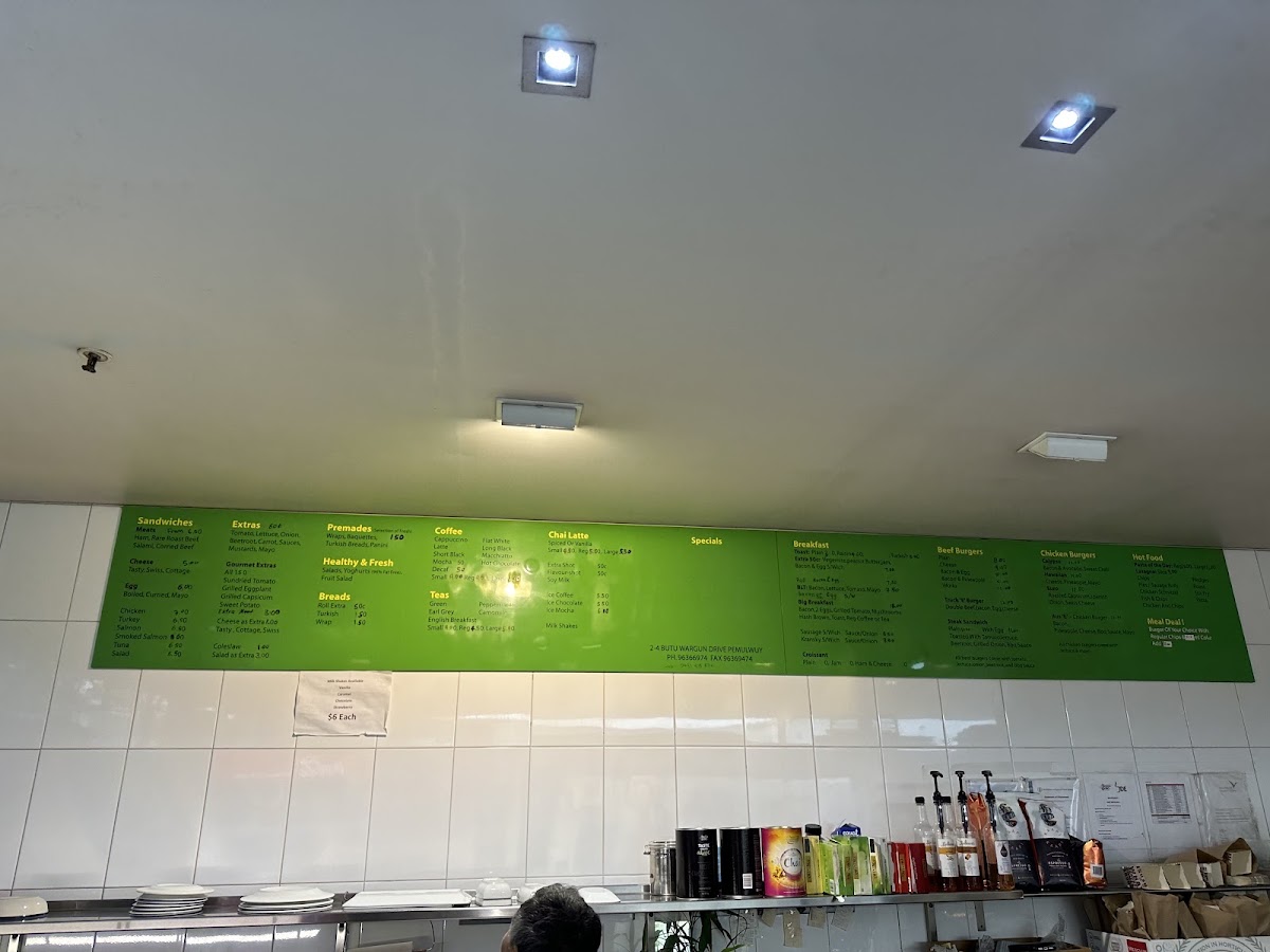 Cafe with an 'E' menu board