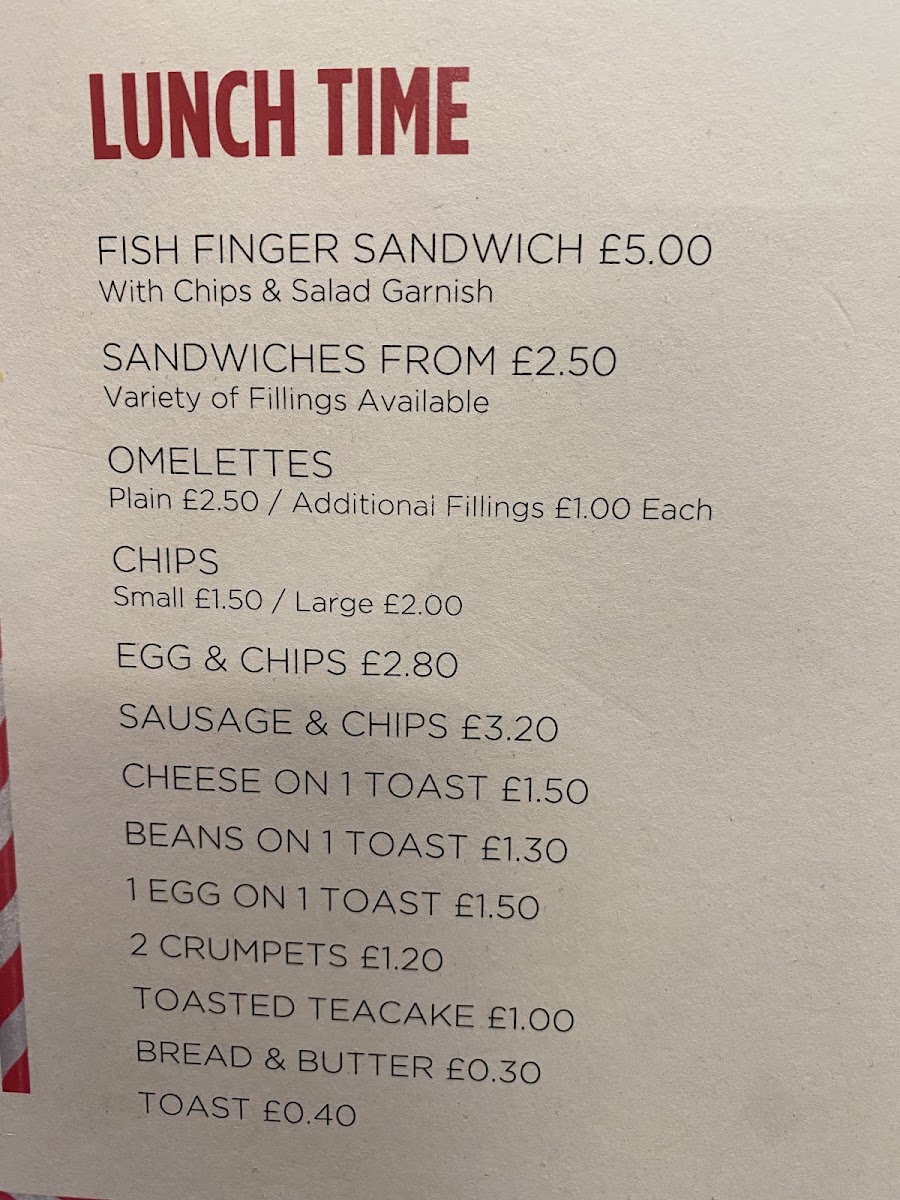 Market Place Cafe menu board