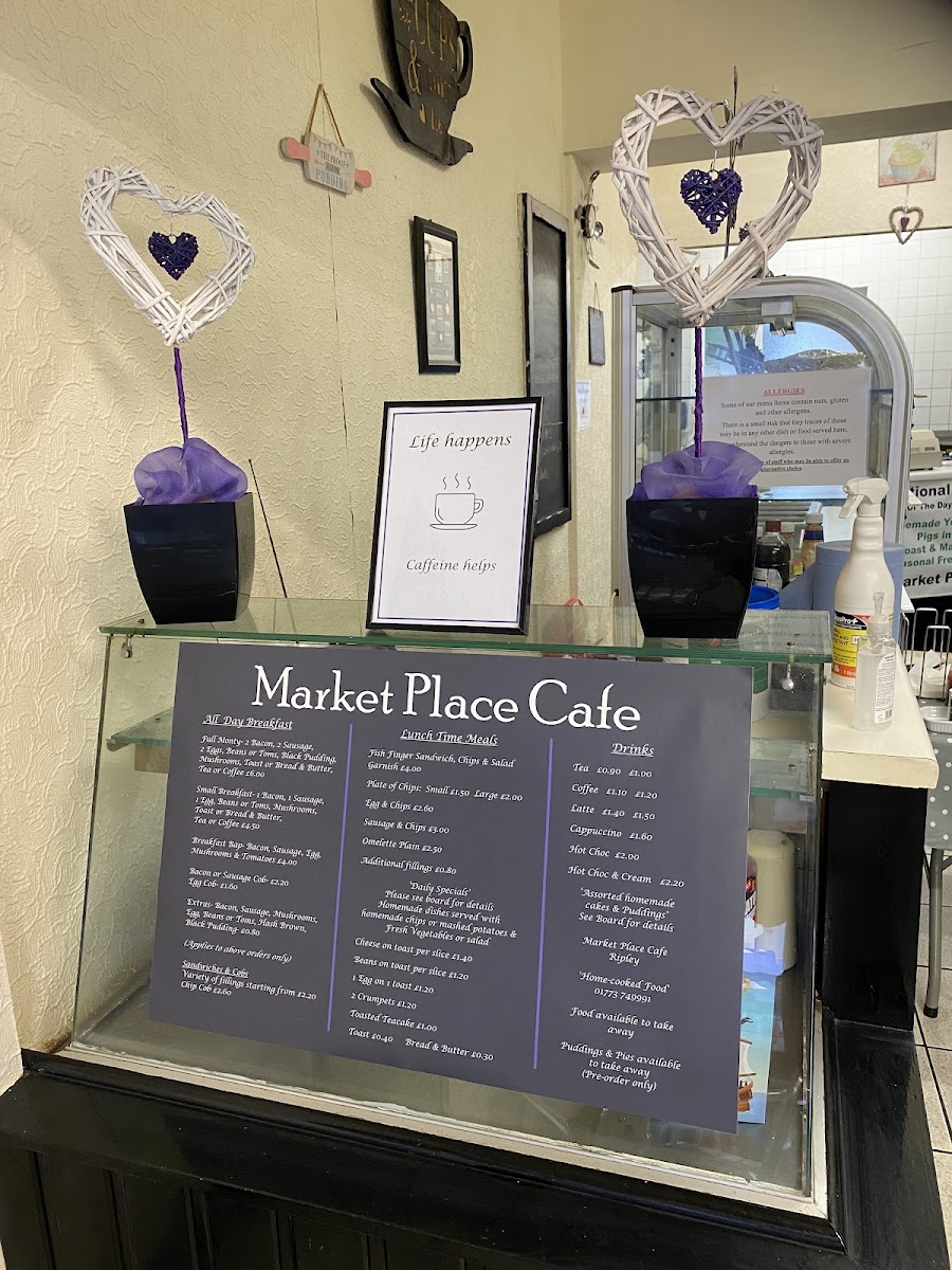 Market Place Cafe menu board
