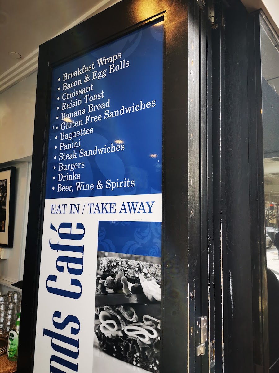 Legal Grounds Cafe menu board