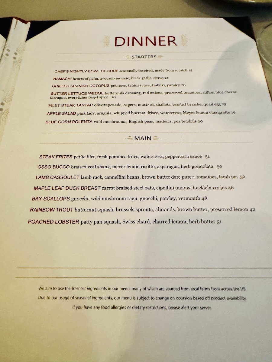 Leatherby's Cafe Rouge menu board