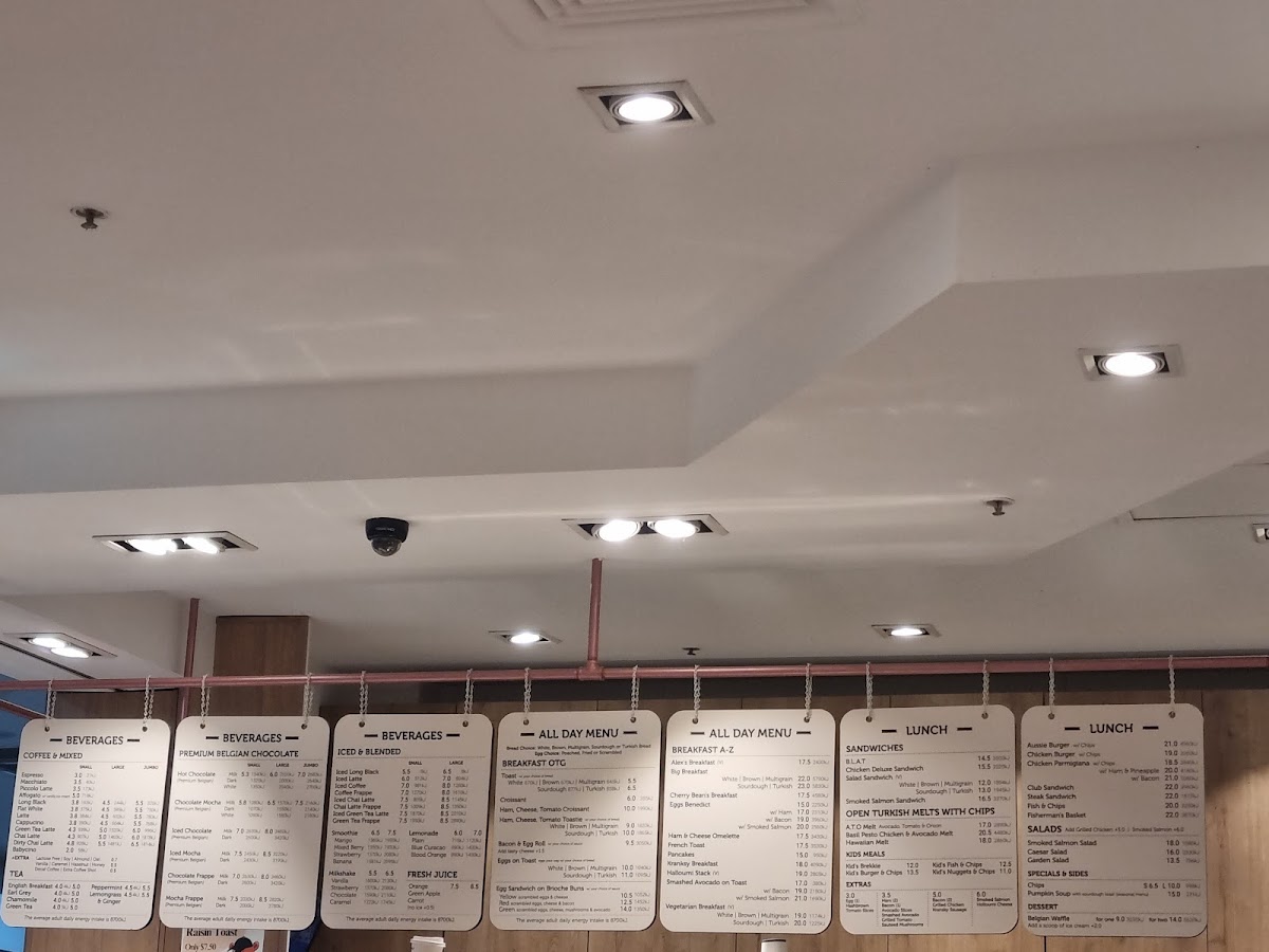 Caffe Cherry Beans Ashfield menu board