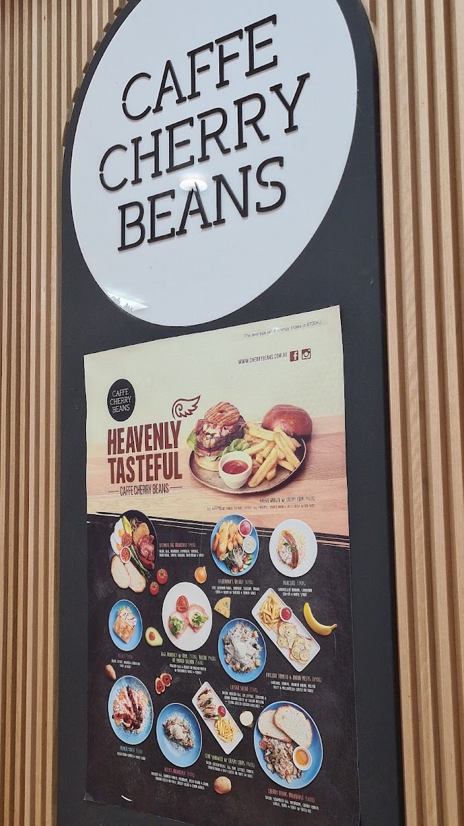 Caffe Cherry Beans Ashfield menu board