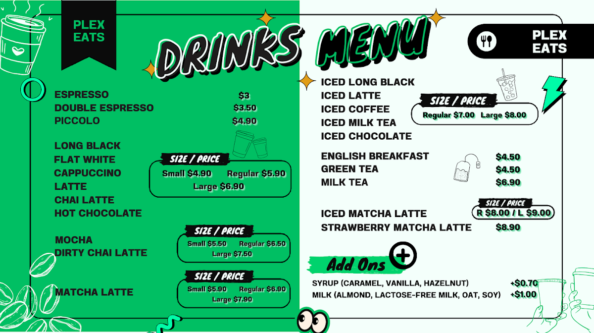 Get Grilled at Metroplex menu board