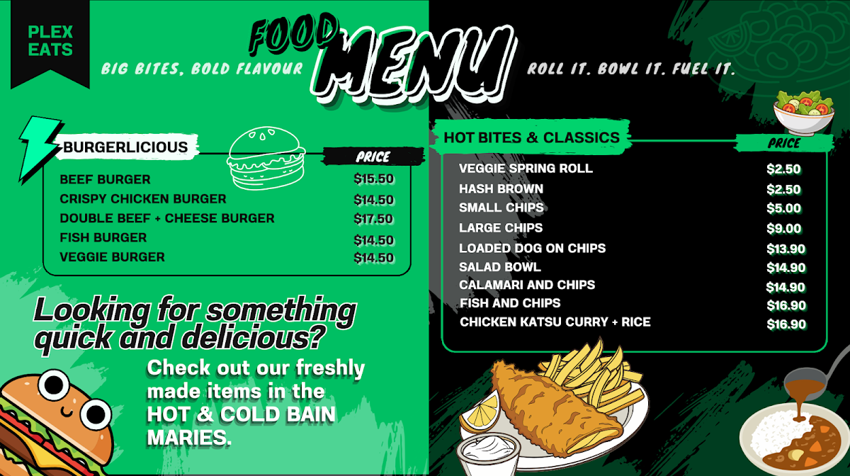 Get Grilled at Metroplex menu board