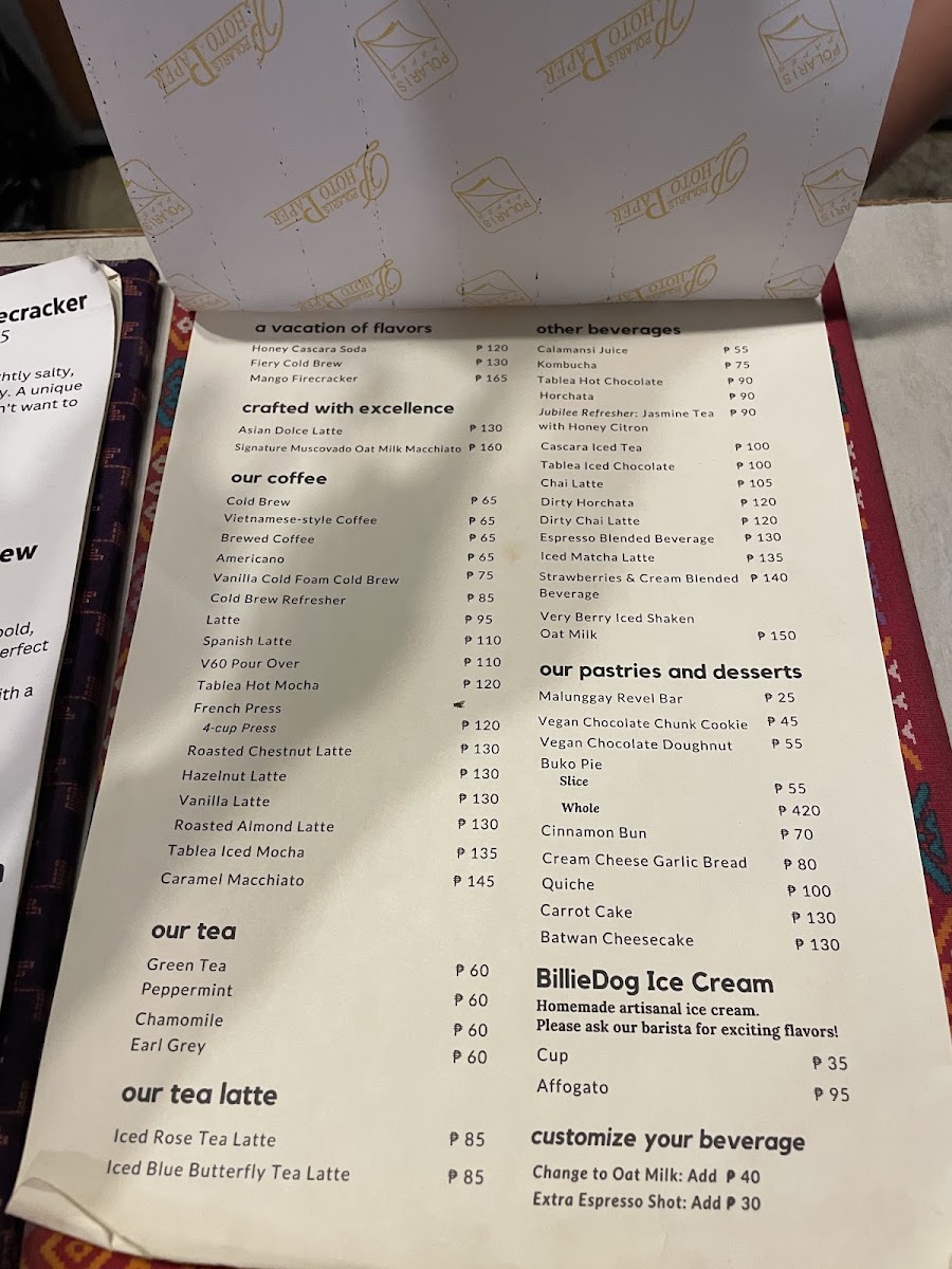 Damgo Coffee Shop menu board