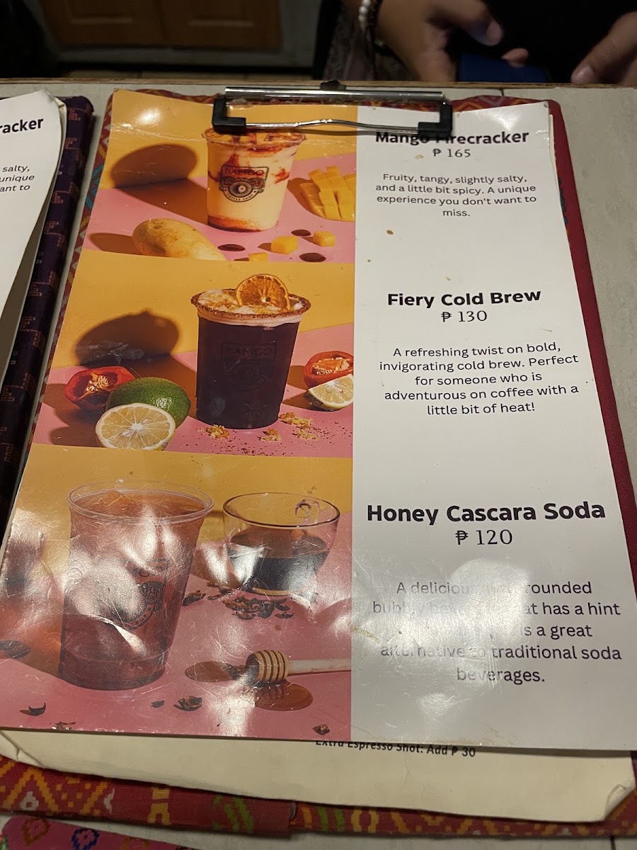 Damgo Coffee Shop menu board