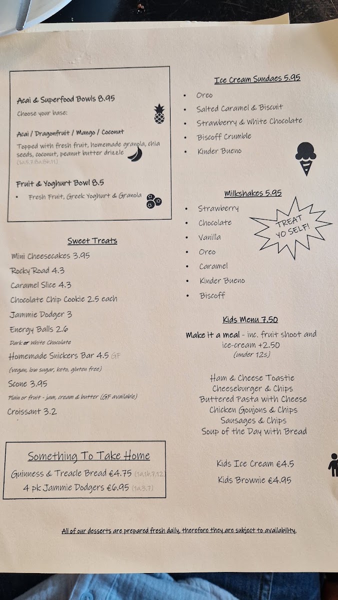 Blueberry Hill menu board