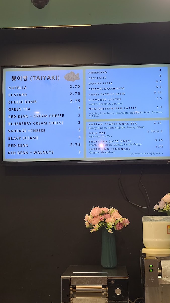Bingsoo House menu board
