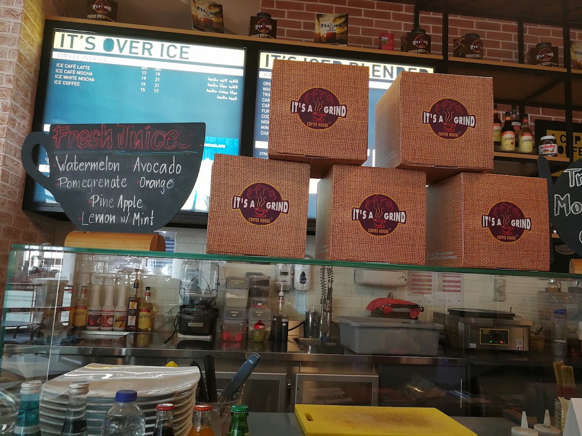 It's A Grind Coffee House menu board