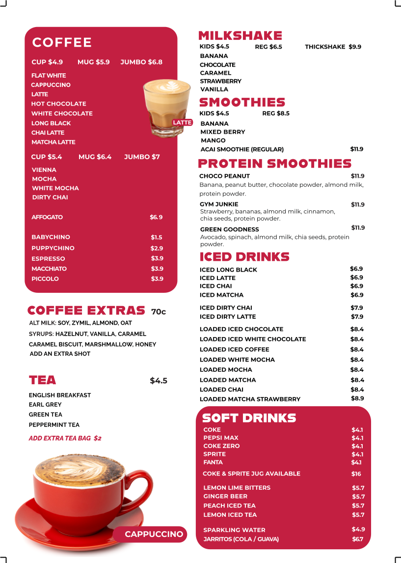 107 Coffee Terminal / Sabroso Spring Mountain menu board