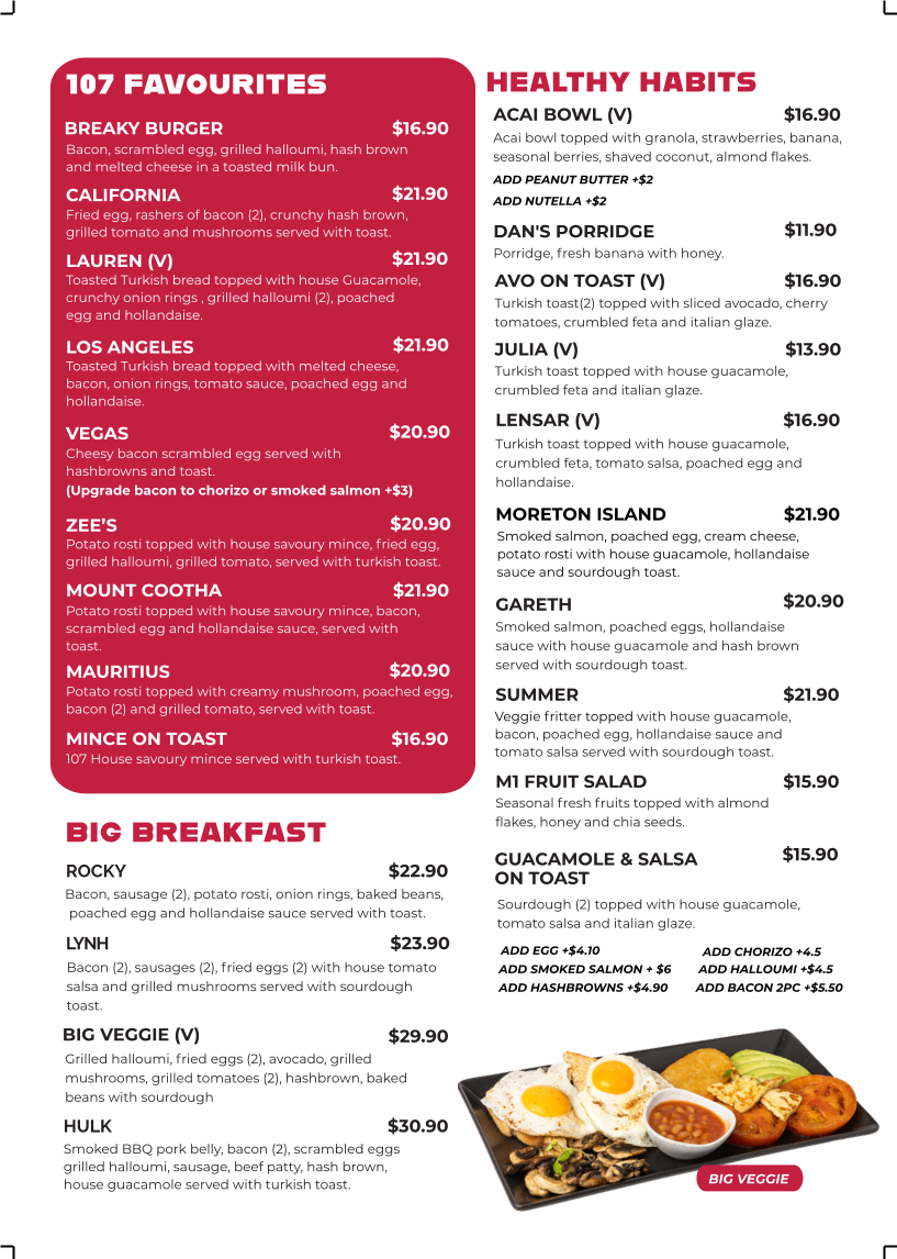 107 Coffee Terminal / Sabroso Spring Mountain menu board