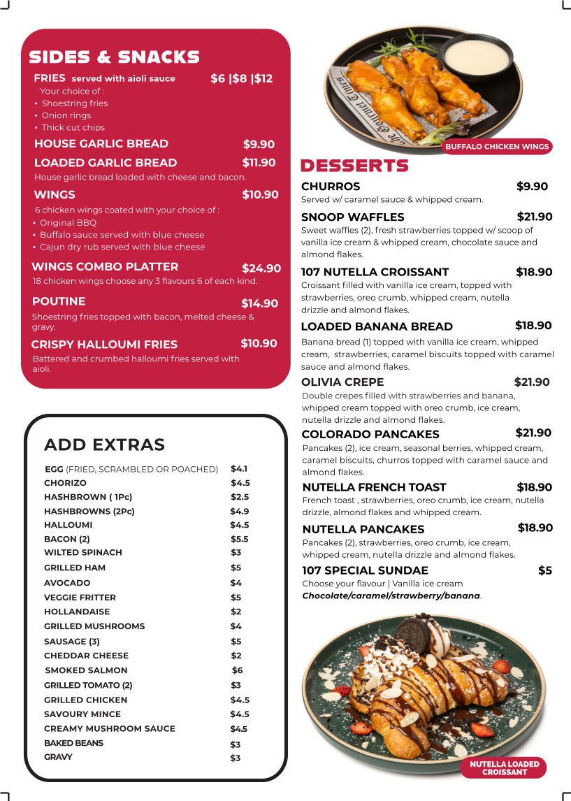 107 Coffee Terminal / Sabroso Spring Mountain menu board
